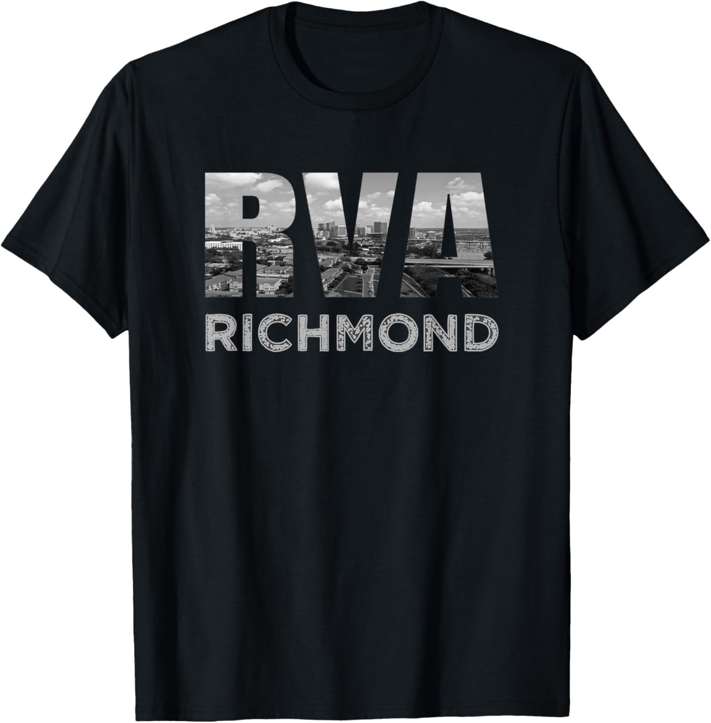 RVA Richmond Skyline Commonwealth Virginia Local Souvenir T-Shirt - T-Shirt | Black