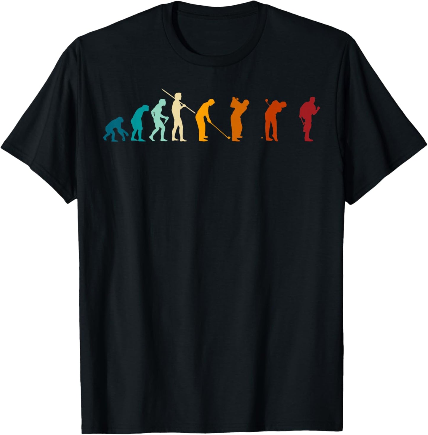 Evolution of the Golfing Man - Funny Golfer T-Shirt - T-Shirt | Black