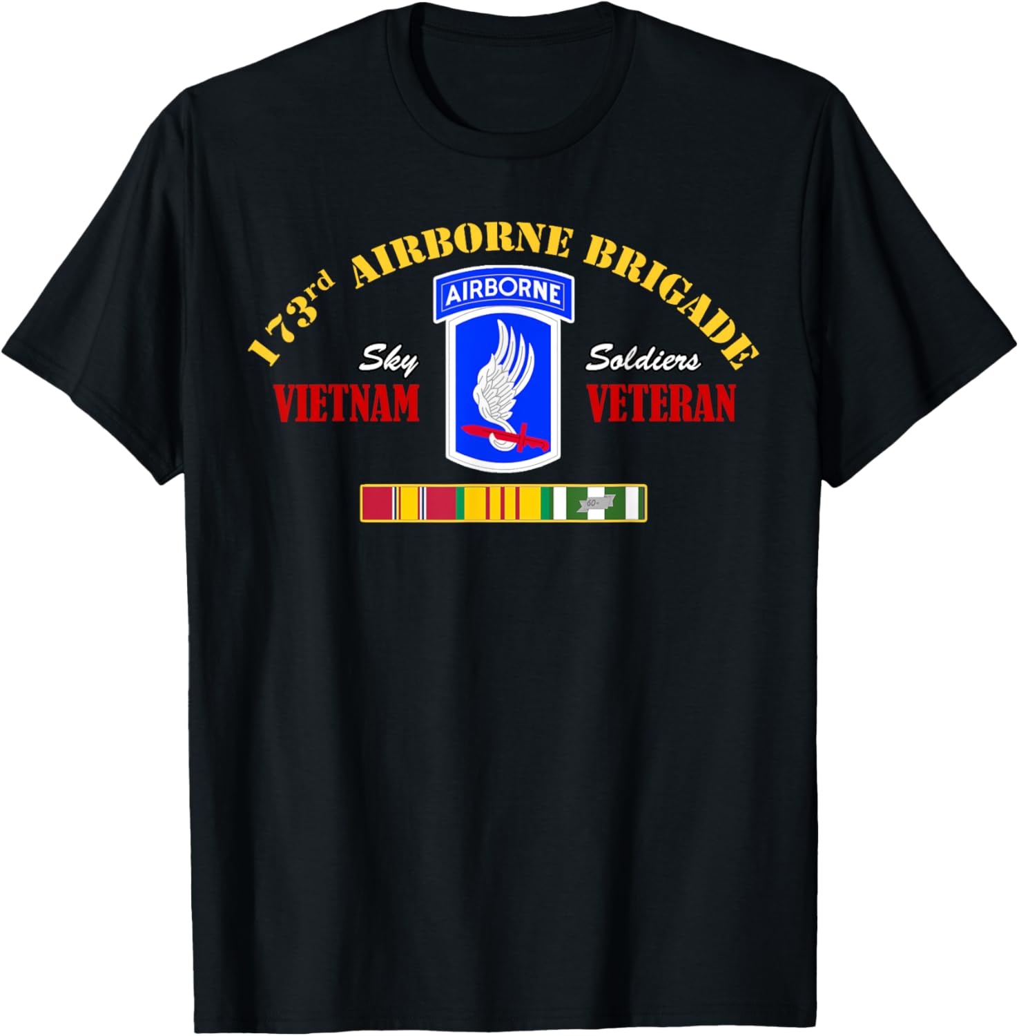 173rd Airborne Brigade Vietnam Veteran Shirt Sky Soldier T-Shirt - T-Shirt | Black