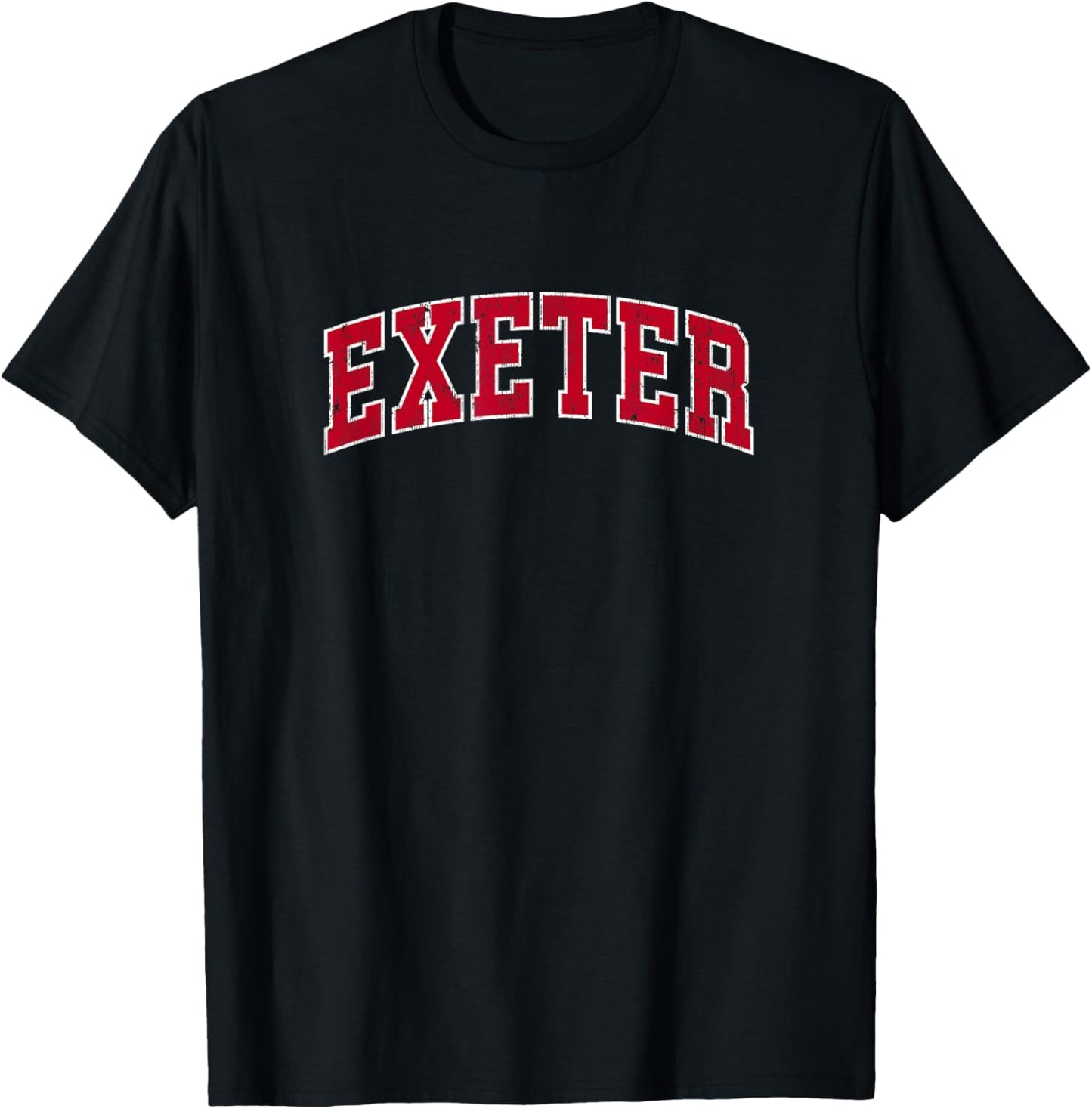 Exeter New Hampshire NH Vintage Sports Design Red Design T-Shirt - T-Shirt | Black