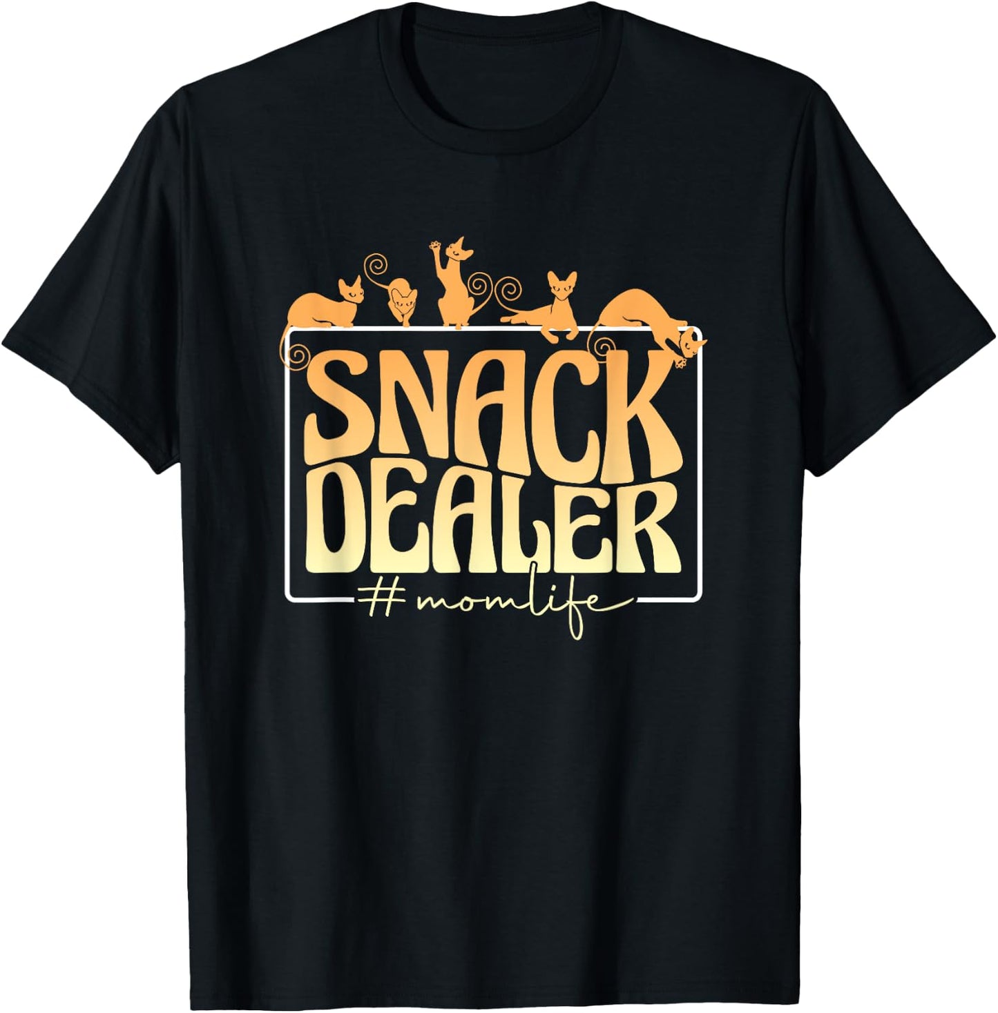 Funny Pet Owner Cat Dog Mother Fur Mama Snack Dealer Mom T-Shirt - T-Shirt | Black