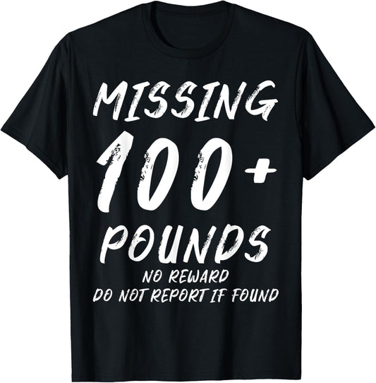 I Lost 100 lbs Weight Loss Adult Goal Missing 100 Pounds T-Shirt - T-Shirt | Black