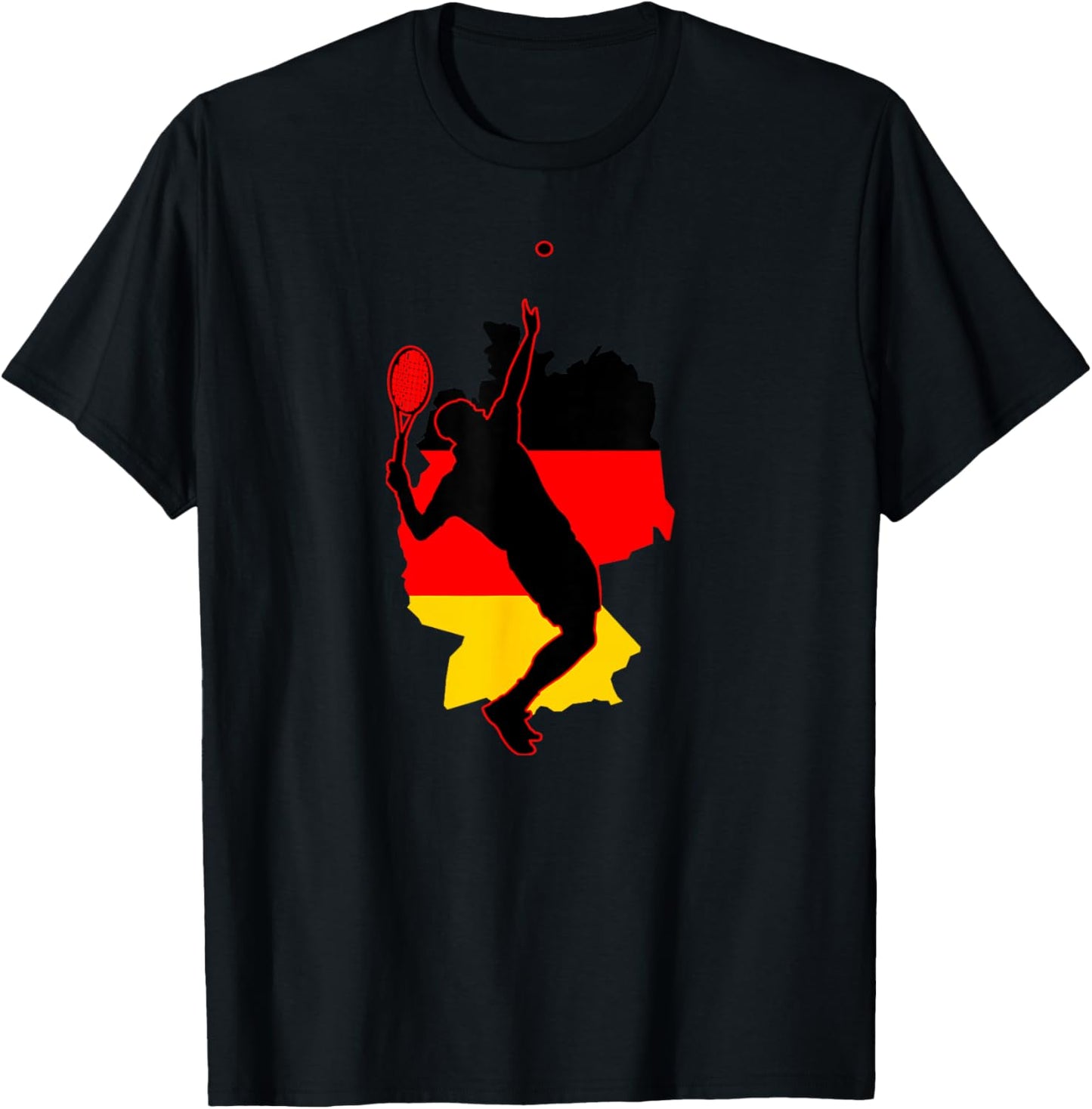 Pro German Racket Sport National Flag Germany Tennis Lover T-Shirt - T-Shirt | Black