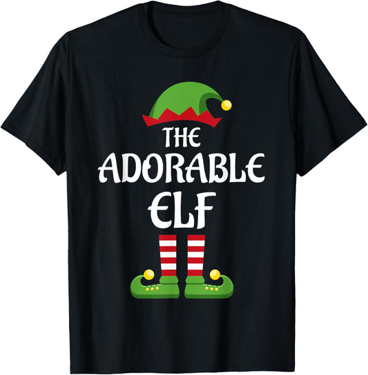 Adorable Elf Family Matching Group Christmas Cute T-Shirt - T-Shirt | Black