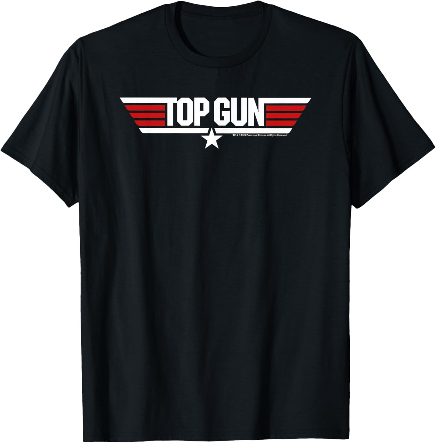 Top Gun White Classic Logo T-Shirt - T-Shirt | Black