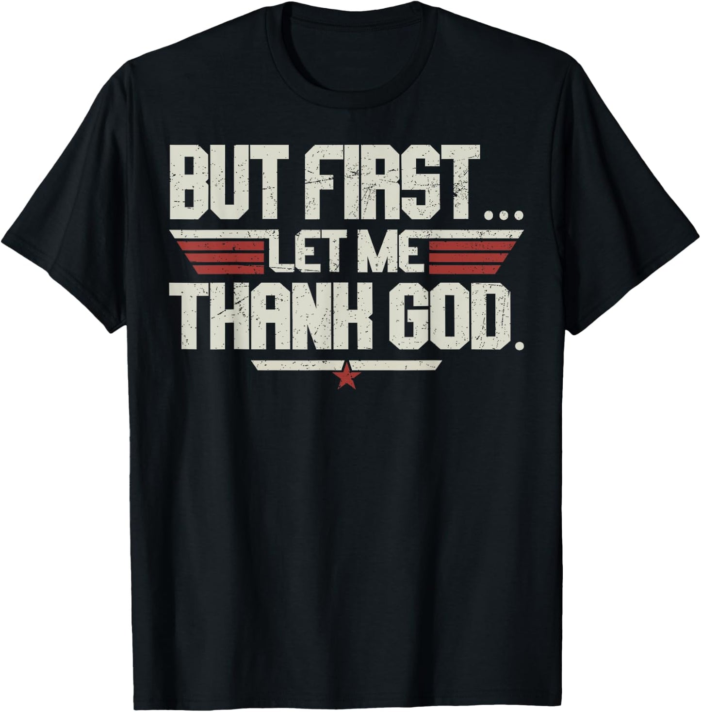 Vintage But First Let Me Thank God Christian Women T-Shirt - T-Shirt | Black