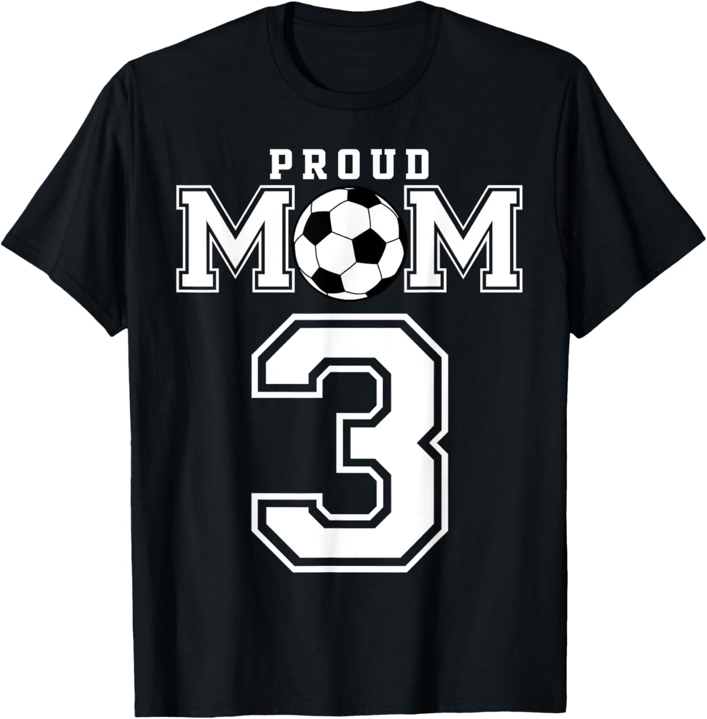 Number 3 Custom Proud Soccer Futbol Mom Personalized Women T-Shirt - T-Shirt | Black