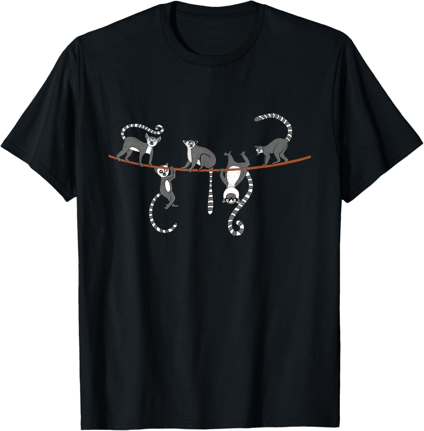 String Lemur - Animal Researcher Zookeeper Lemur Lover T-Shirt - T-Shirt | Black