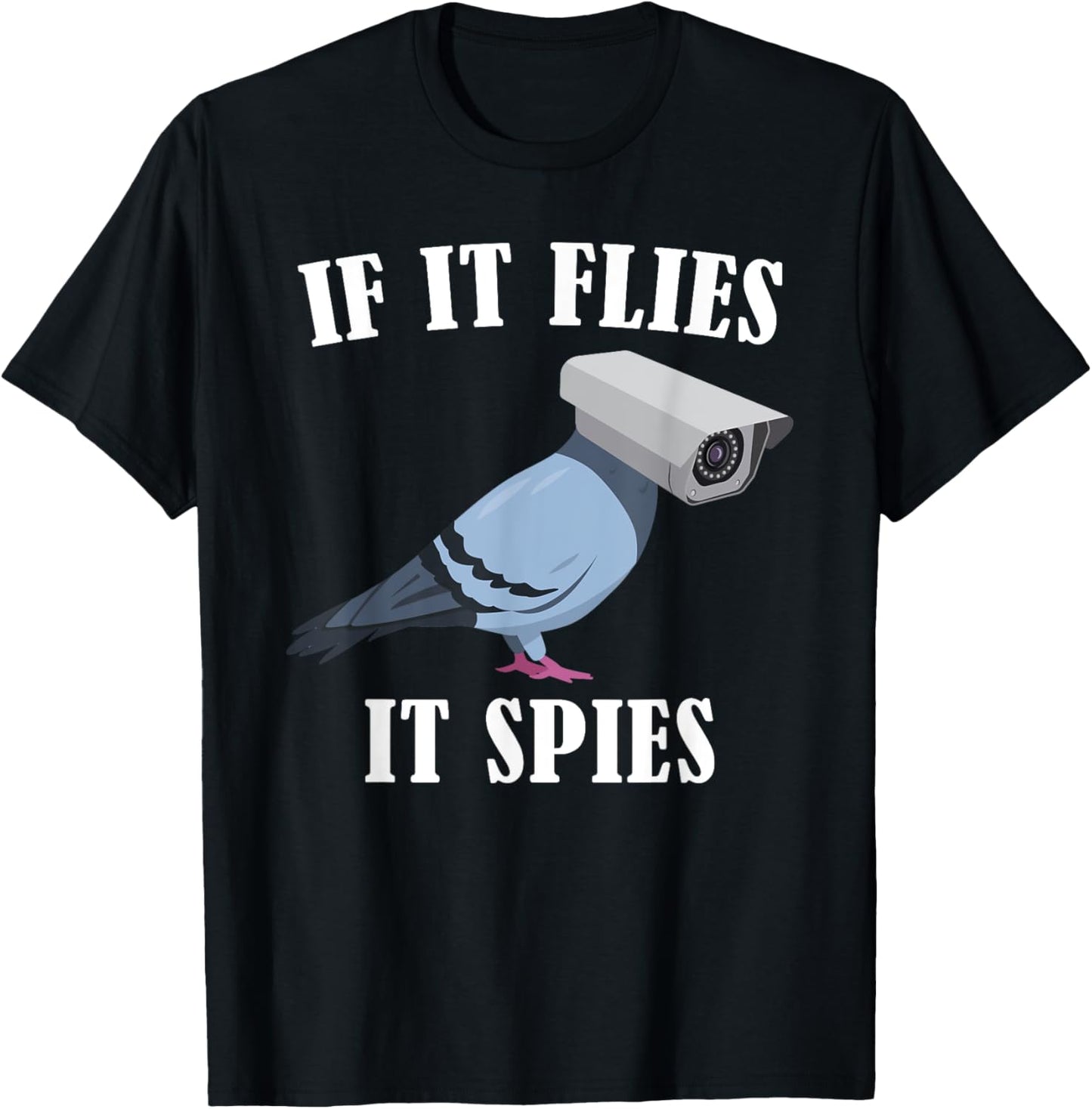 Birds Spie Conspiracy Joke Meme Surveillance | & T-Shirt - T-Shirt | Black