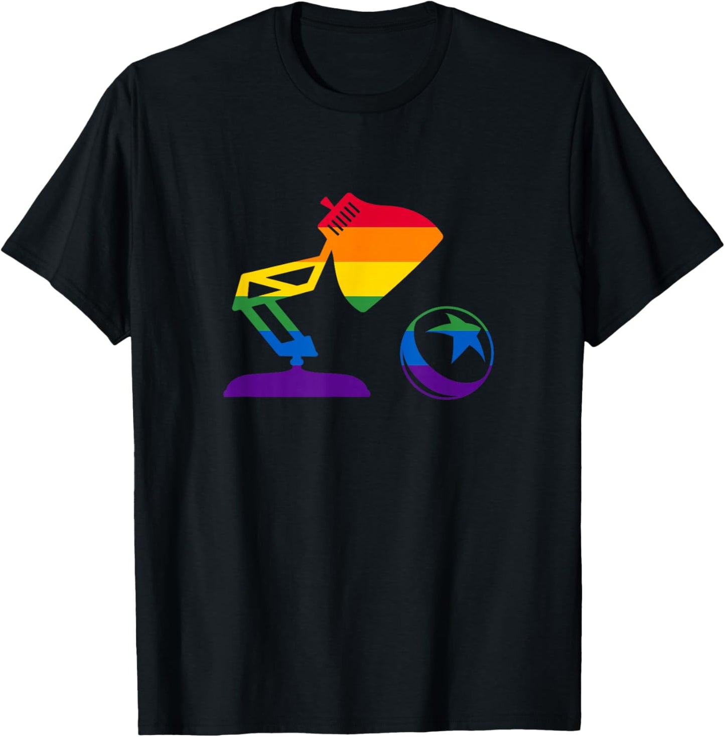 Pixar Ball and Luxo Jr. Rainbow Collection T-Shirt - T-Shirt | Black