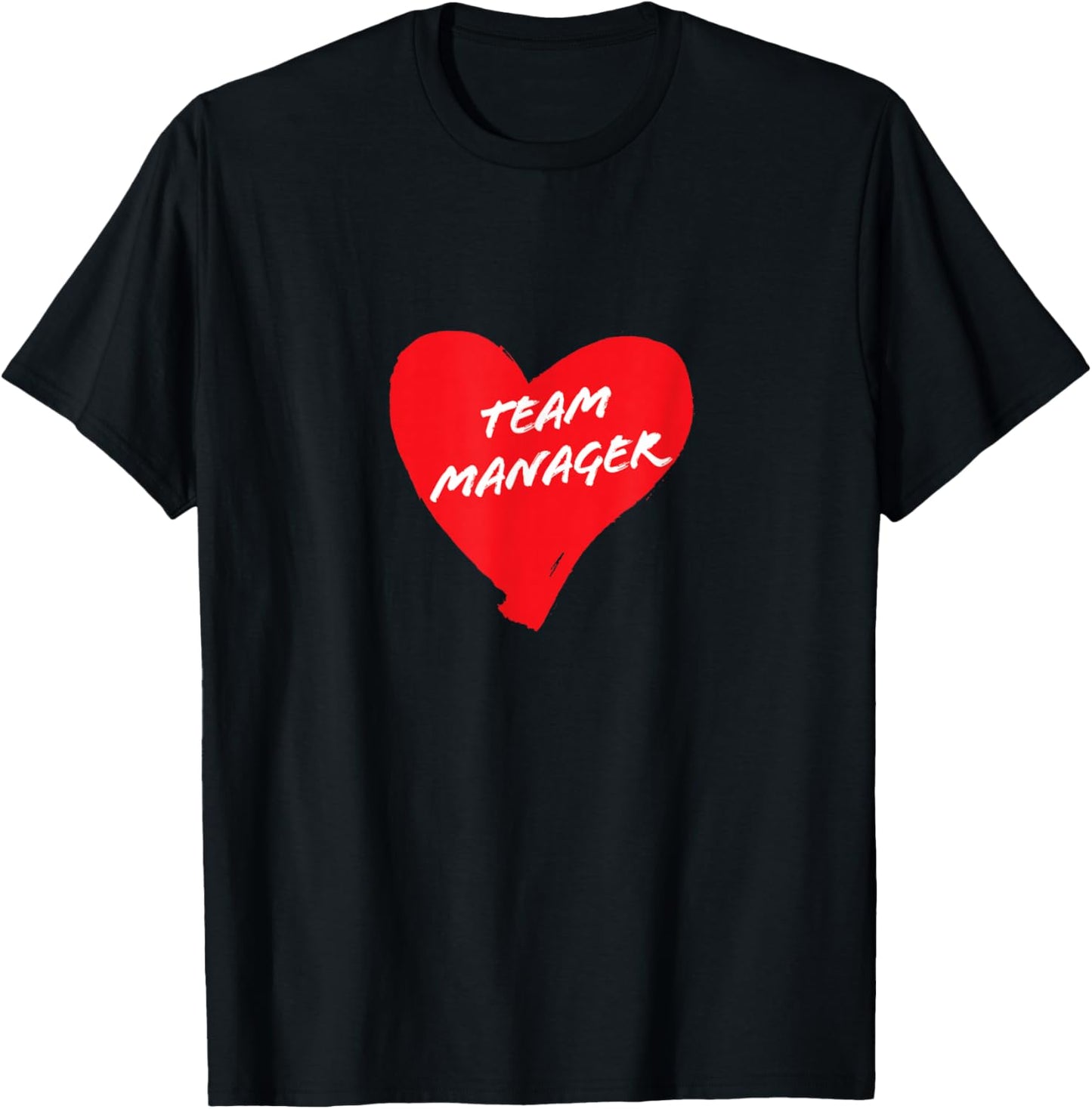 Team Manager, Heart Graphic T-Shirt - T-Shirt | Black