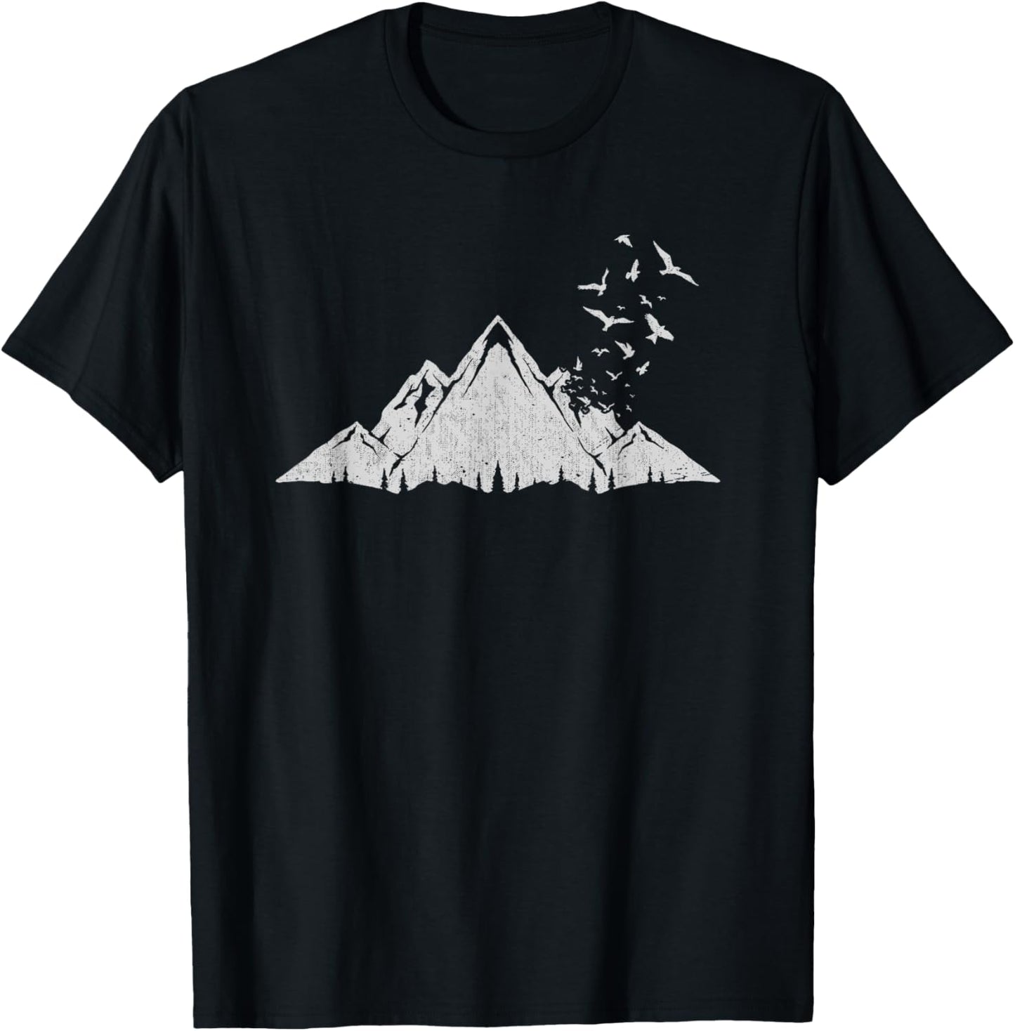 Flock Of Birds Outdoor Nature Forest Mountain Hiking T-Shirt - T-Shirt | Black