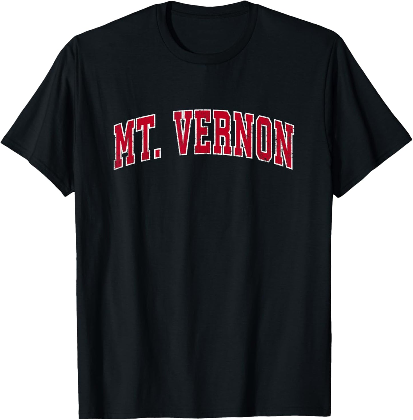 Mt. Vernon New York NY Vintage Sports Design Red Design T-Shirt - T-Shirt | Black