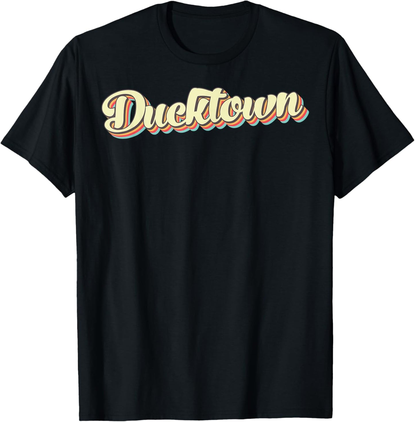 Ducktown Retro Art Baseball Font Vintage T-Shirt - T-Shirt | Black