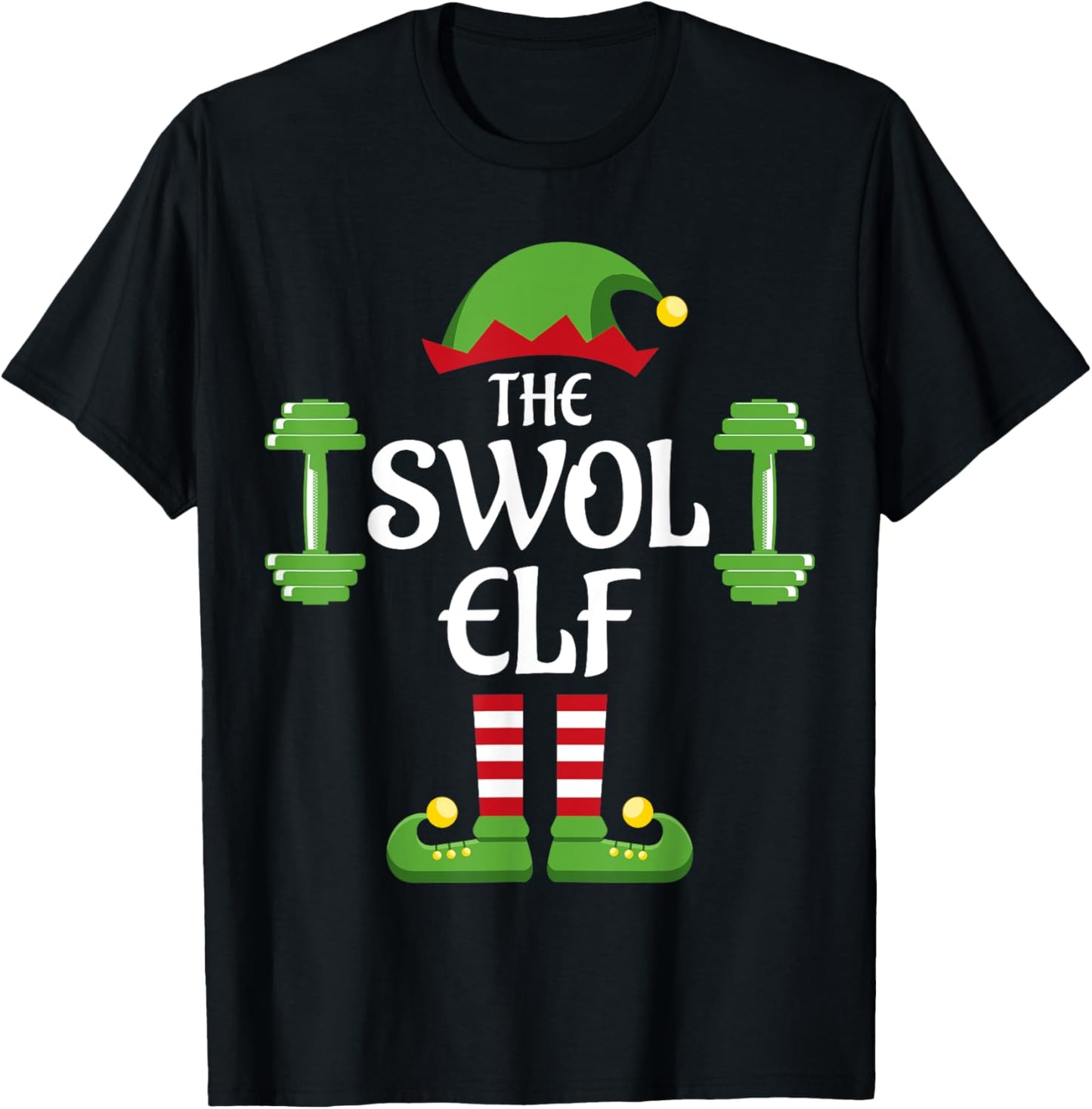Swol Elf Family Matching Group Christmas T-Shirt - T-Shirt | Black