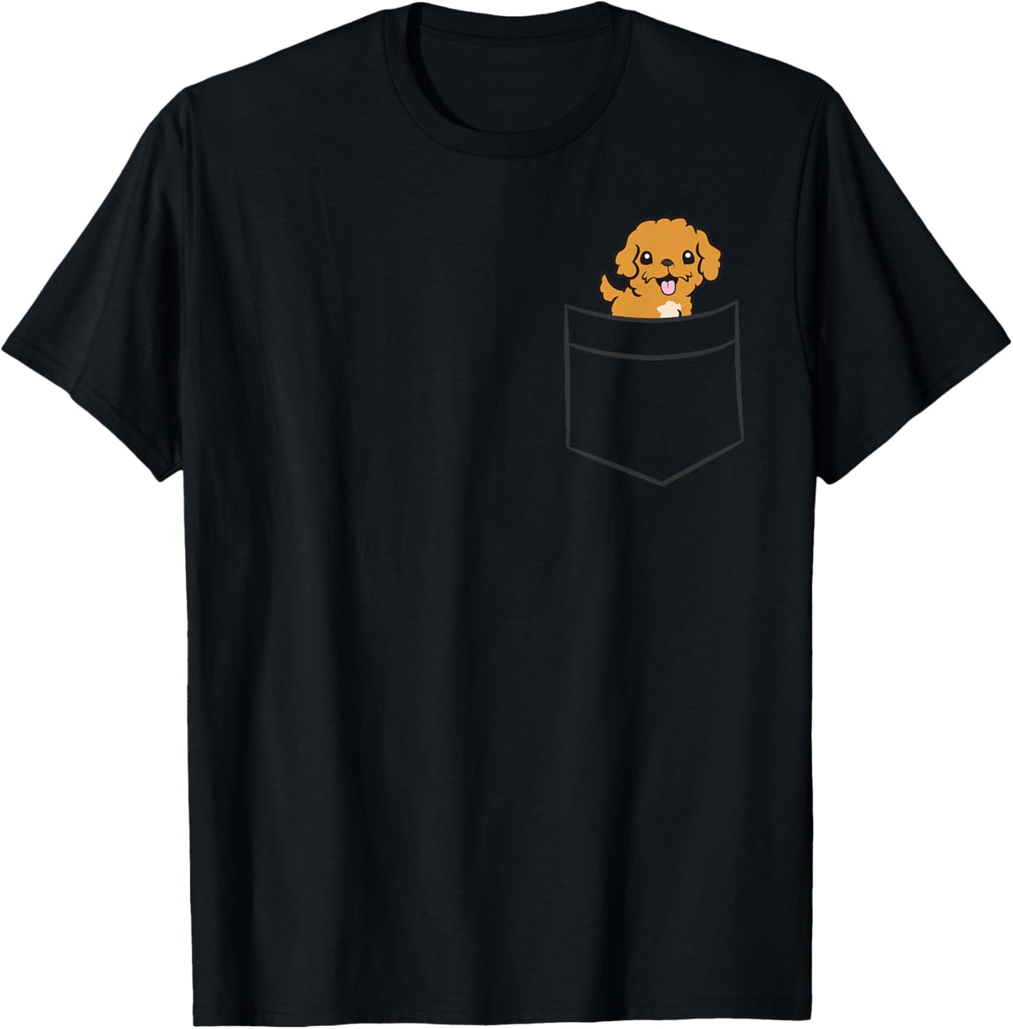 Cavapoo In The Pocket Cavoodle Dog Pocket Cavapoo Dog T-Shirt - T-Shirt | Black
