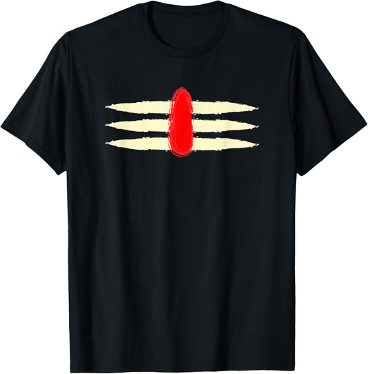 Ancient Shiva Tripundra Mahadev Tilak Adiyogi Third Eye Yoga T-Shirt - T-Shirt | Black