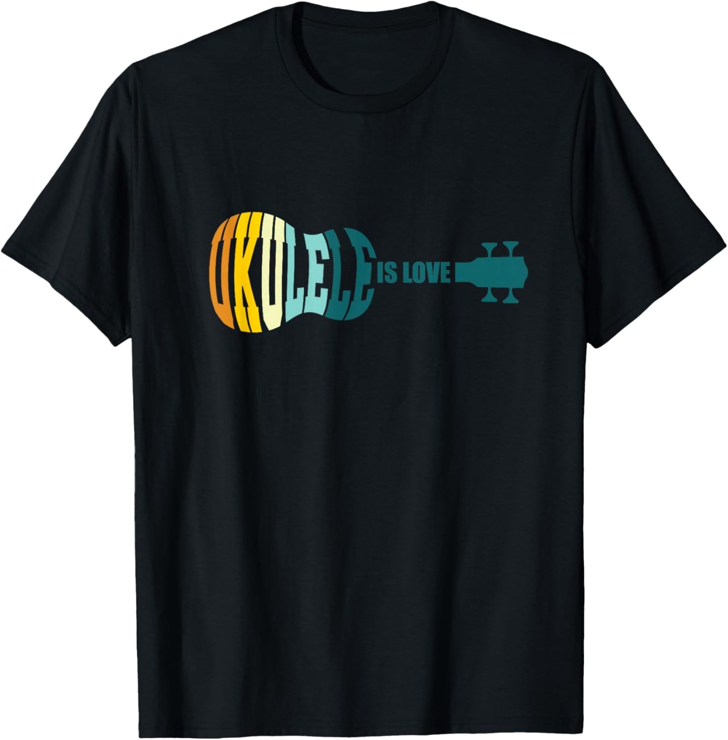 Ukulele Is Love Acoustic Hawaiian Musician Uke Aloha Guitar T-Shirt - T-Shirt | Black
