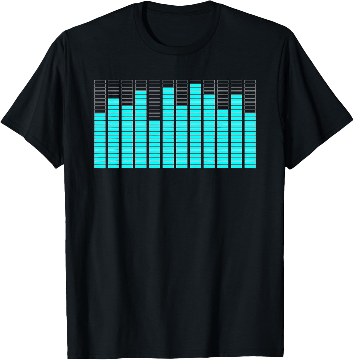 Digital Equalizer Graph Audio Stereo Audiophile Retro T-Shirt - T-Shirt | Black