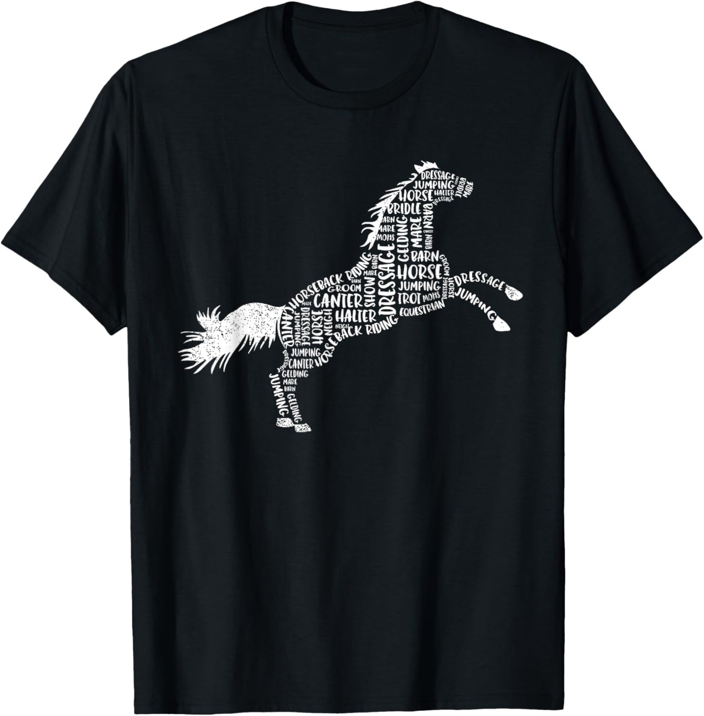 Horse Silhouette Gifts For Horse Lovers Women Girls Kids T-Shirt - T-Shirt | Black
