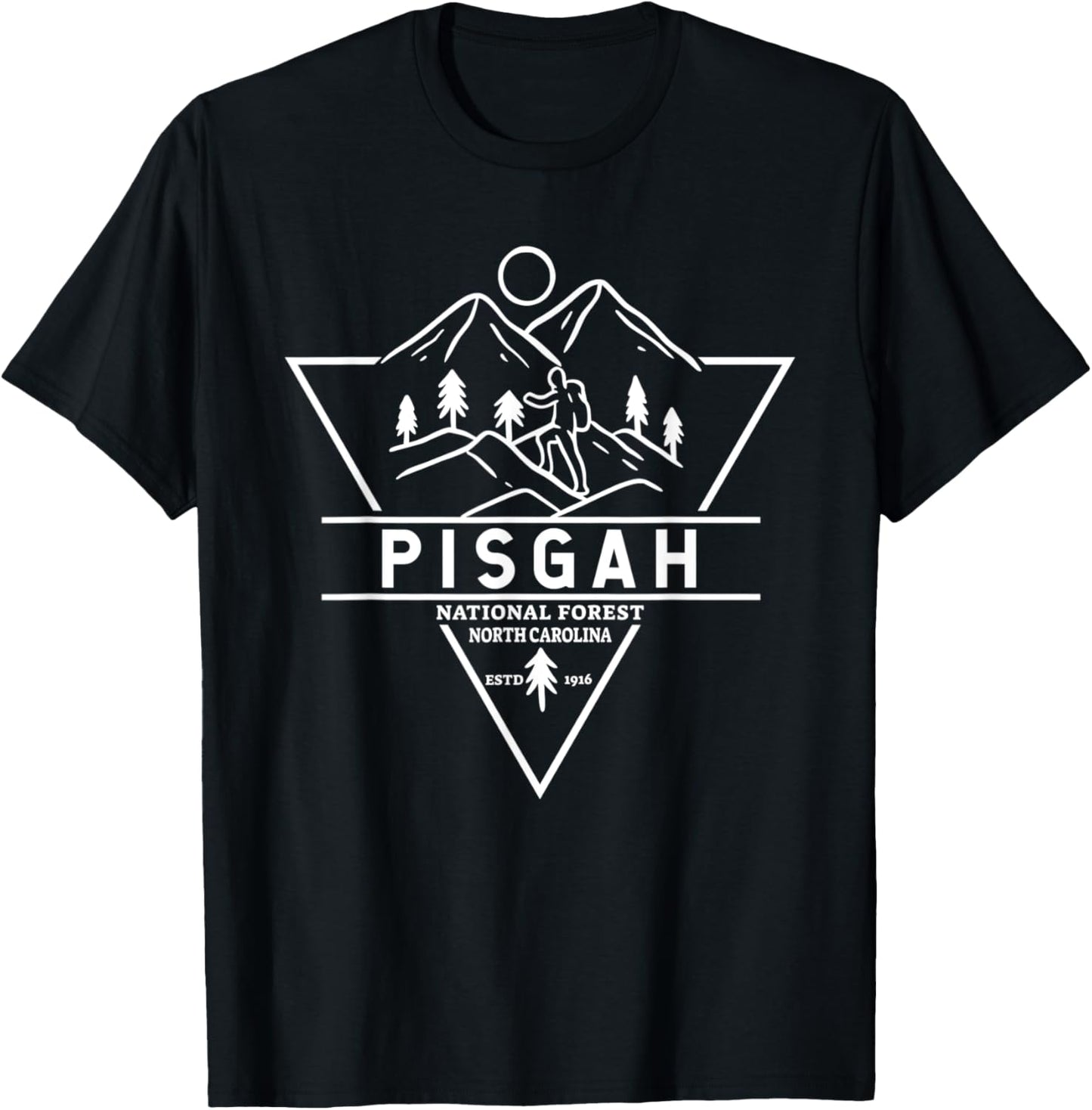 Pisgah National Forest North Carolina Badge T-Shirt - T-Shirt | Black