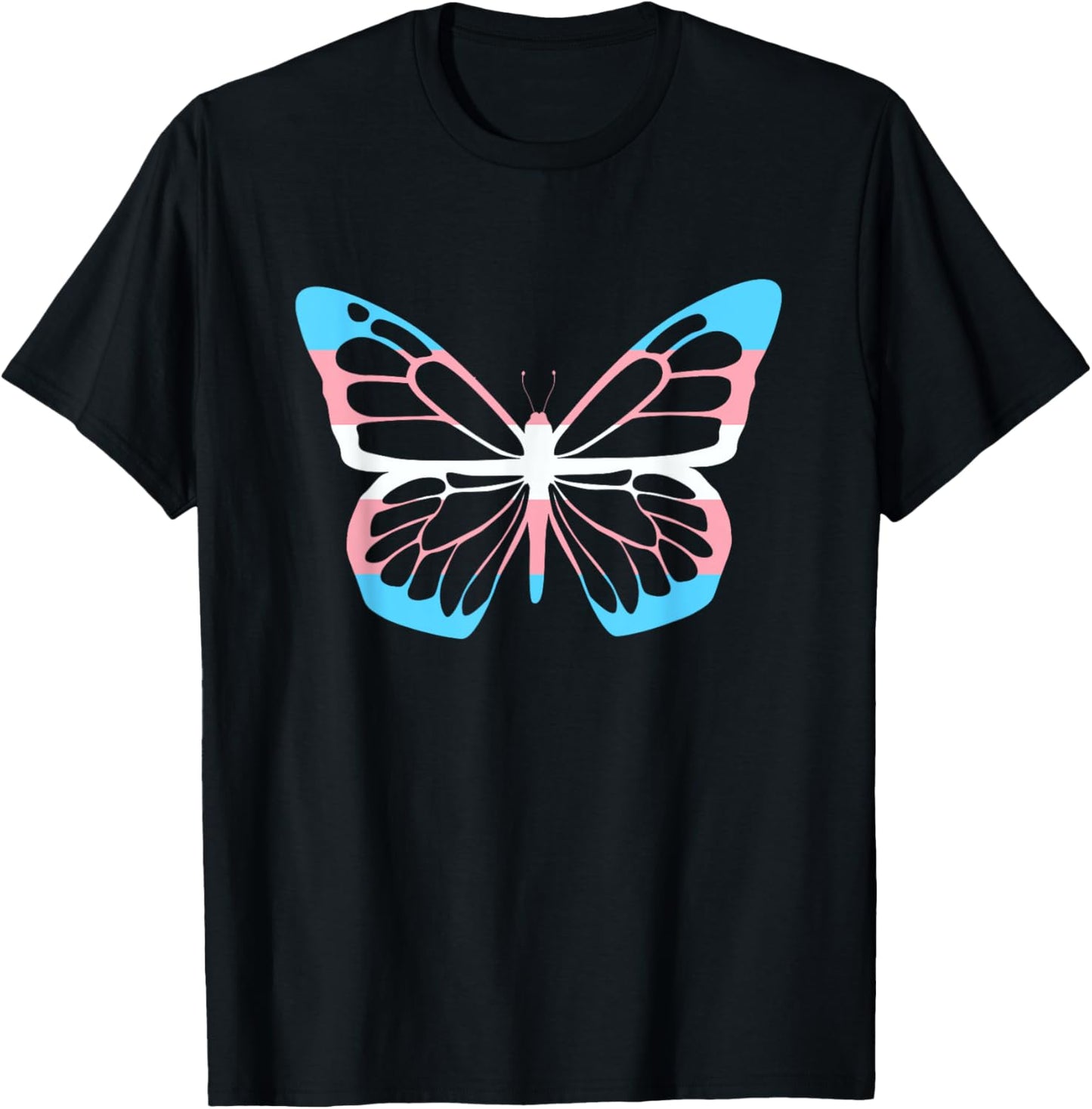 Transgender Butterfly Equality Transsexual Flag Trans Pride T-Shirt - T-Shirt | Black