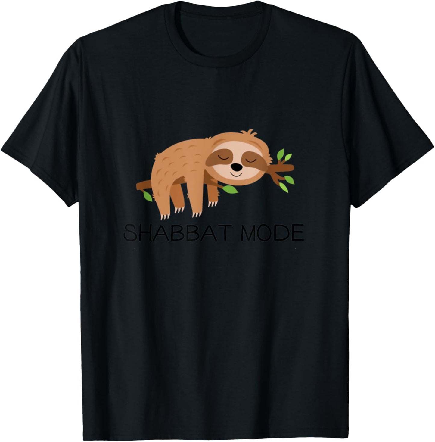 Shabbat Mode Sleepy Sloth shabbat Shalom Jewish Sabbath T-Shirt - T-Shirt | Black