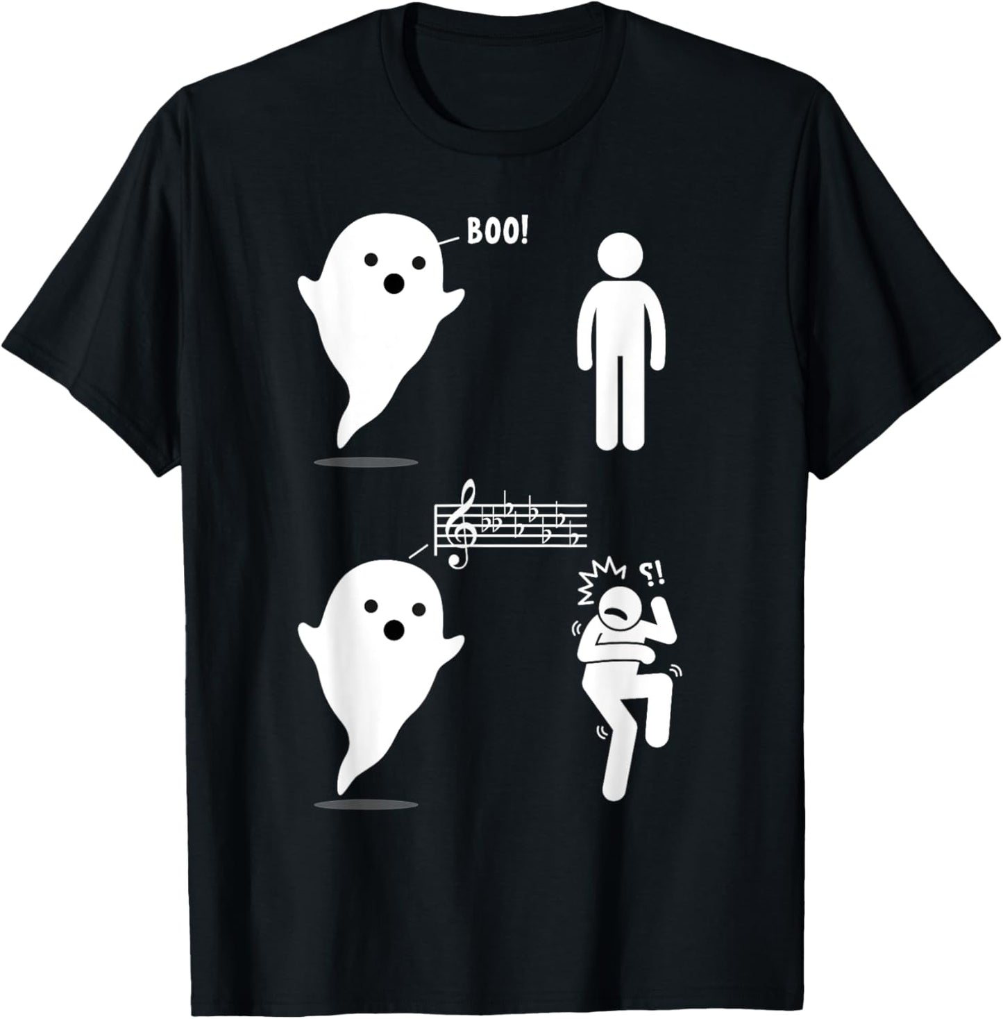 Musical Ghost Funny Music Theory Music Teacher Musician T-Shirt - T-Shirt | Black