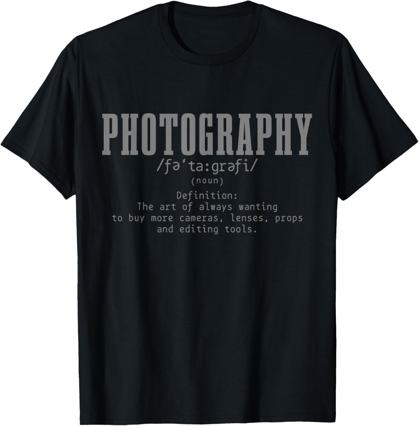 Photography Definition Dictionary Camera Funny Photographers T-Shirt - T-Shirt | Black