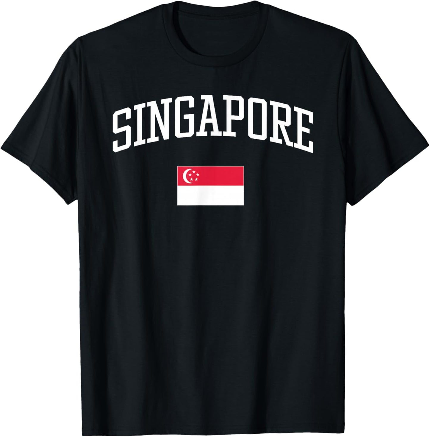 Vintage Flag of Singapore Love Your Country T-Shirt - T-Shirt | Black