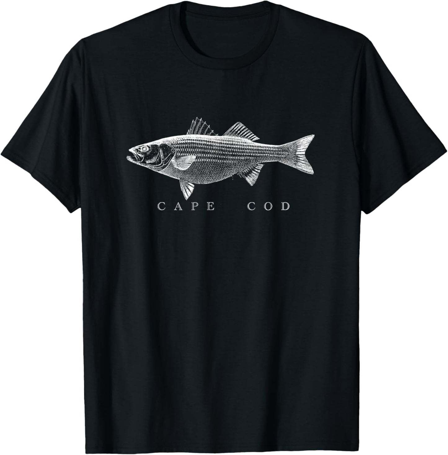 Cape Cod Striper Fishing T-Shirt - T-Shirt | Black