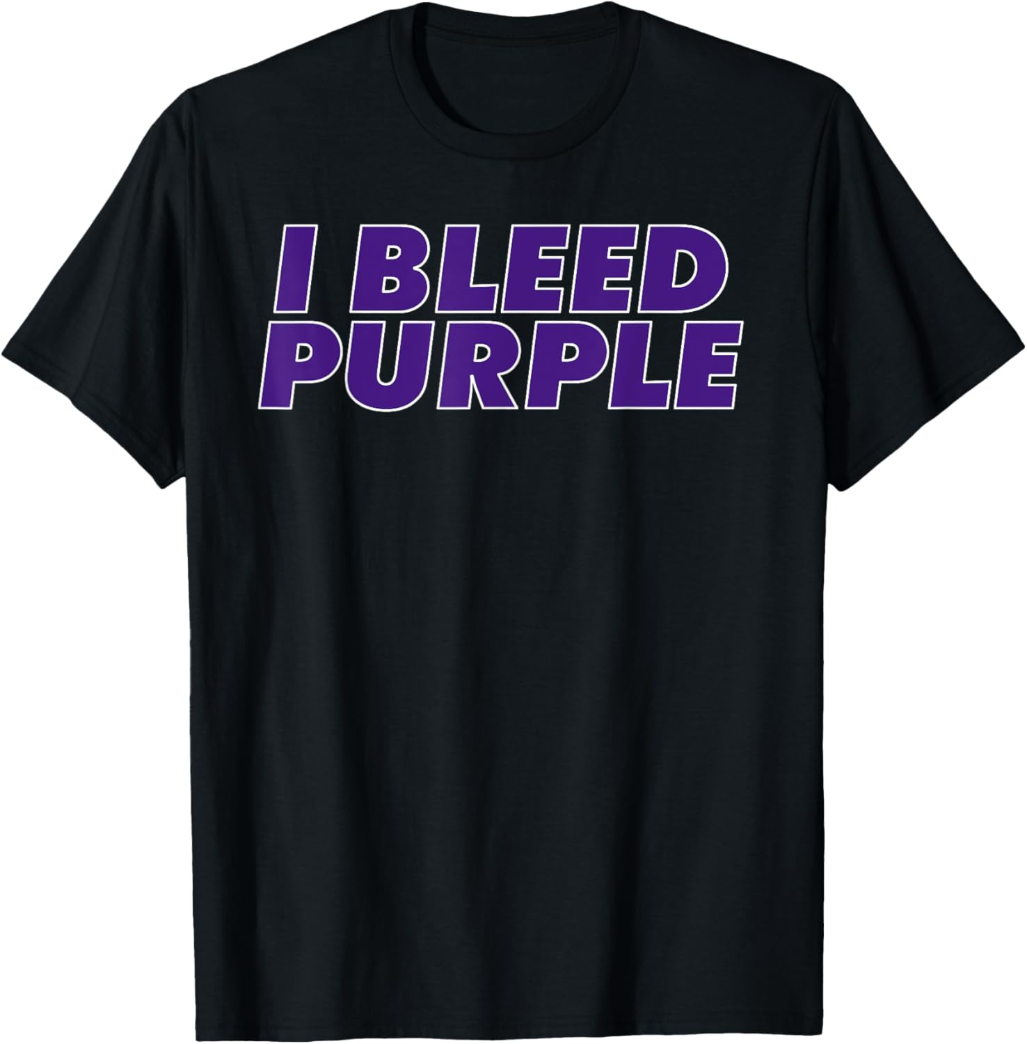 I Bleed Purple shirt graphic for sports fans T-Shirt - T-Shirt | Black