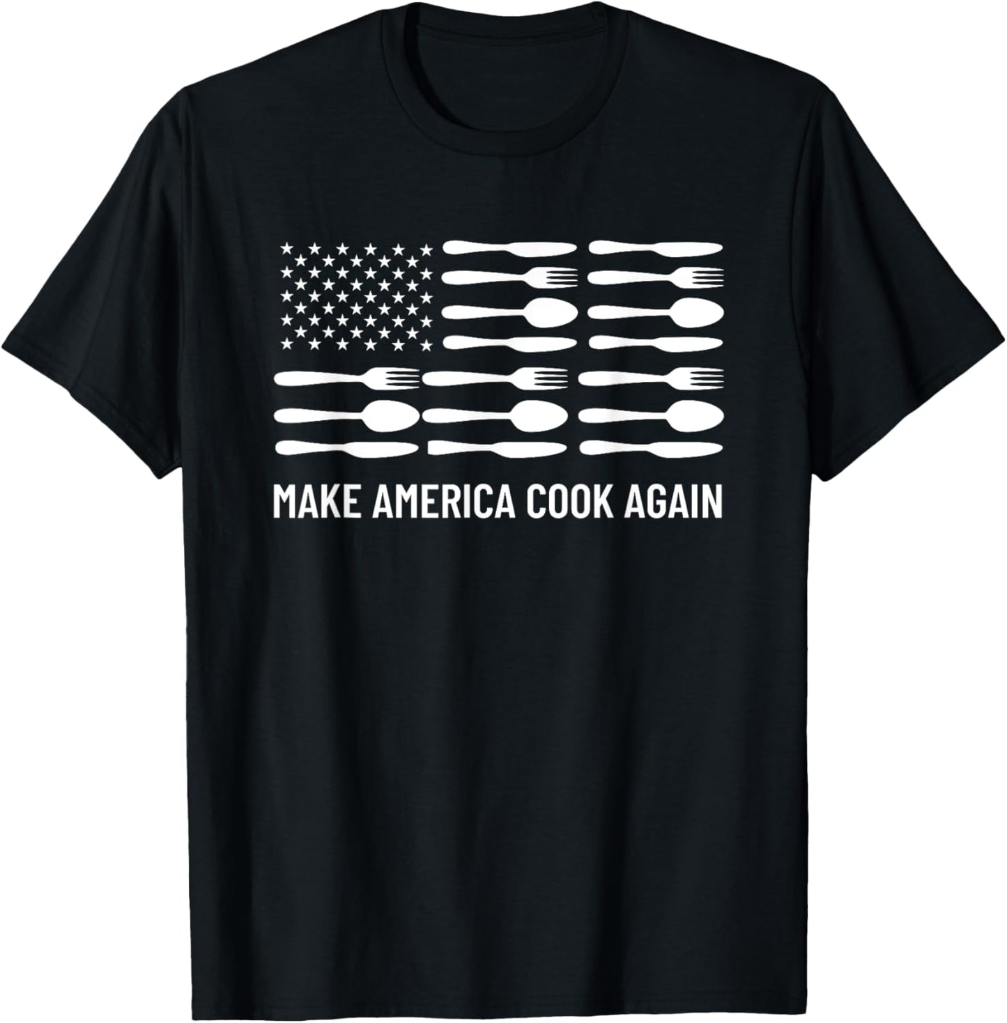 Make America Cook Again Funny BBQ Barbeque Patriot Chef Gift T-Shirt - T-Shirt | Black