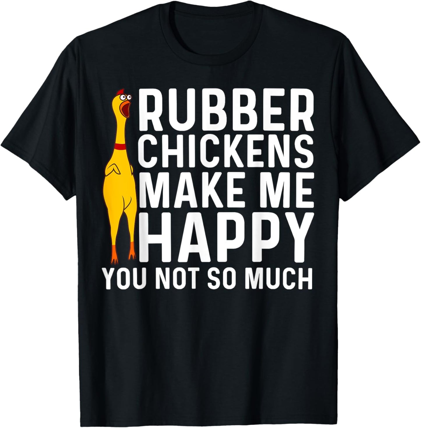 Funny Rubber Chicken Gift Men Women Rubber Chicken Costume T-Shirt - T-Shirt | Black