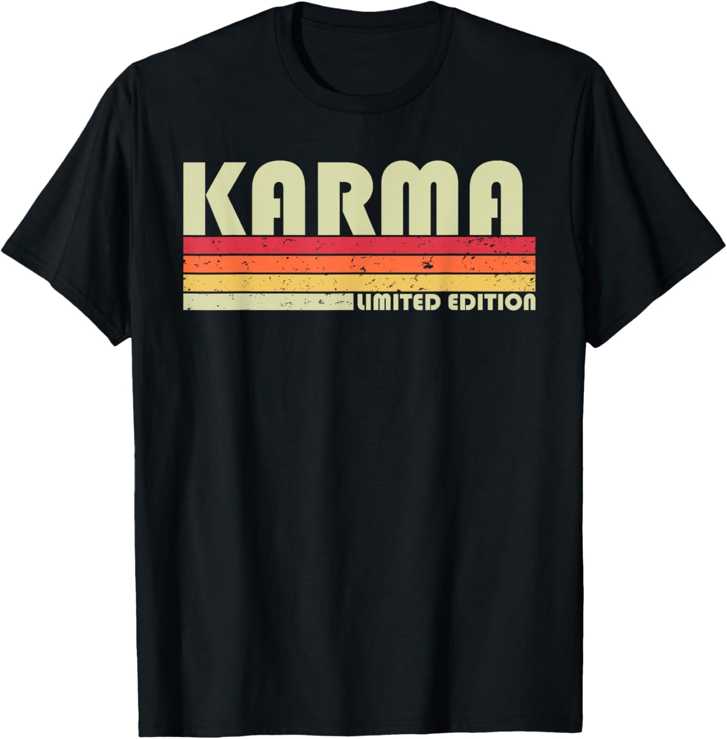 Karma Name Personalized Retro Vintage 80s 90s Birthday T-Shirt - T-Shirt | Black