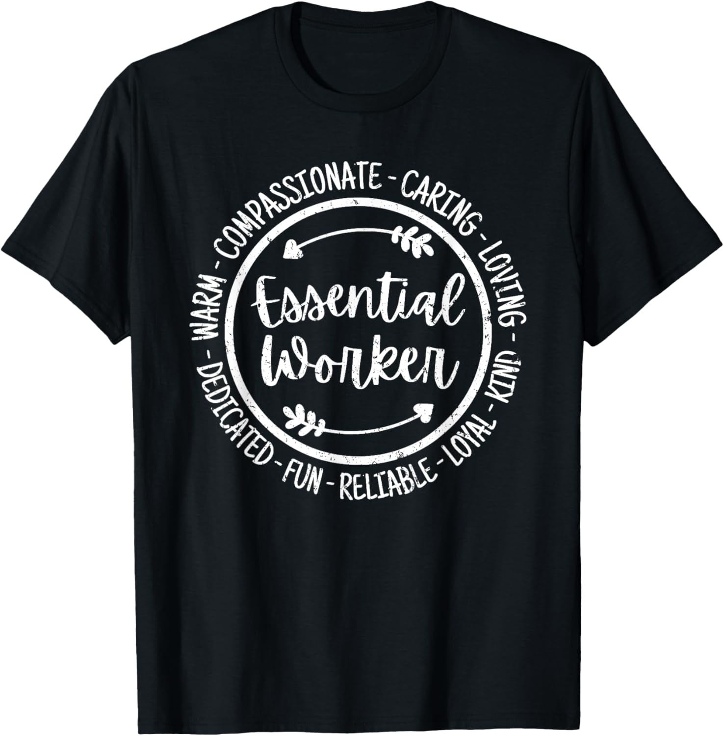 Essential Worker Frontline Employee Appreciation Vintage T-Shirt - T-Shirt | Black