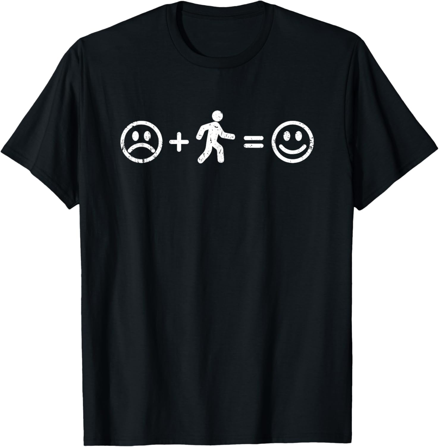 Running Makes Happy Funny Power Walking Jogging Hiking T-Shirt - T-Shirt | Black