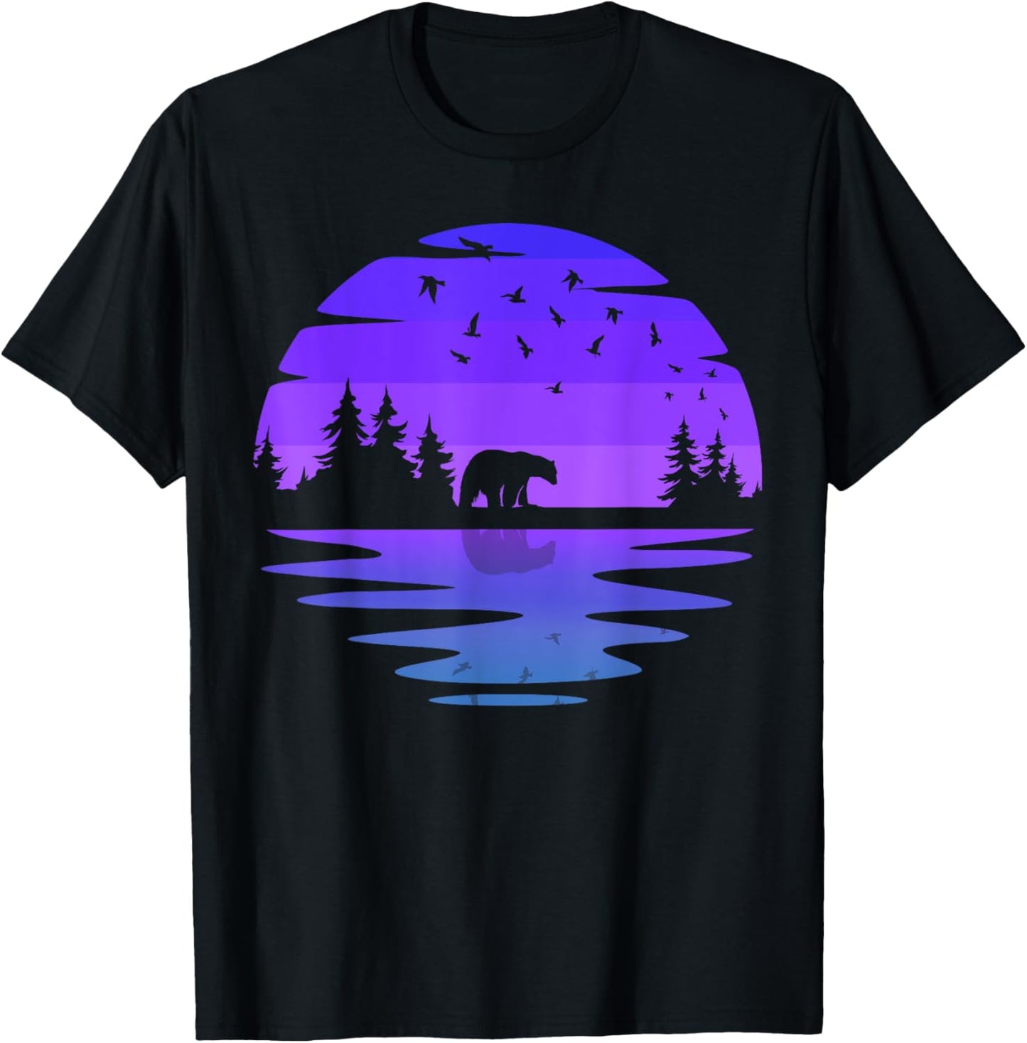 Birds Outdoors Wildlife Nature Animal Bear Forest T-Shirt - T-Shirt | Black