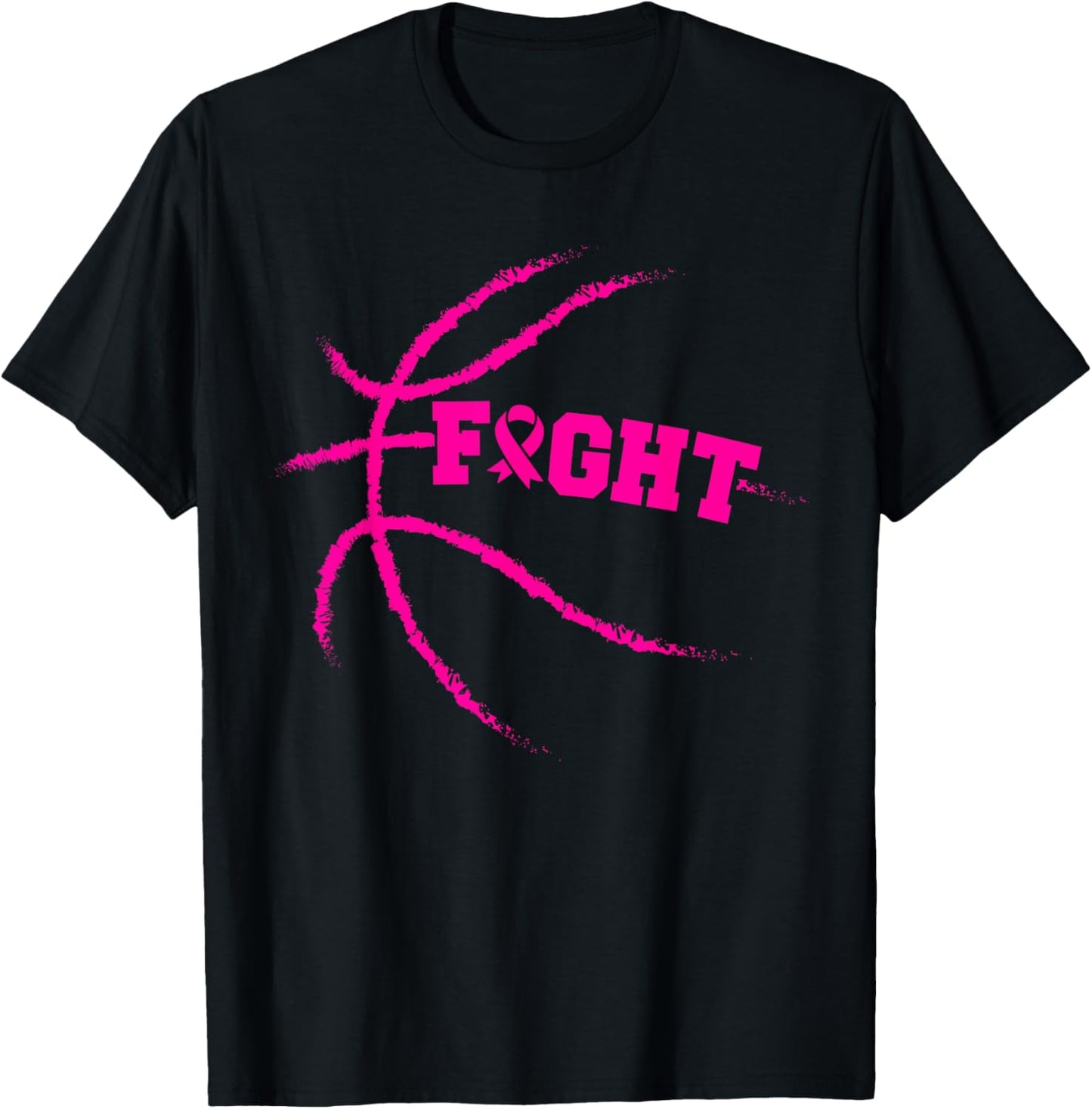 Breast Cancer Fight Basketball Player Pink Ribbon Awareness T-Shirt - T-Shirt | Black