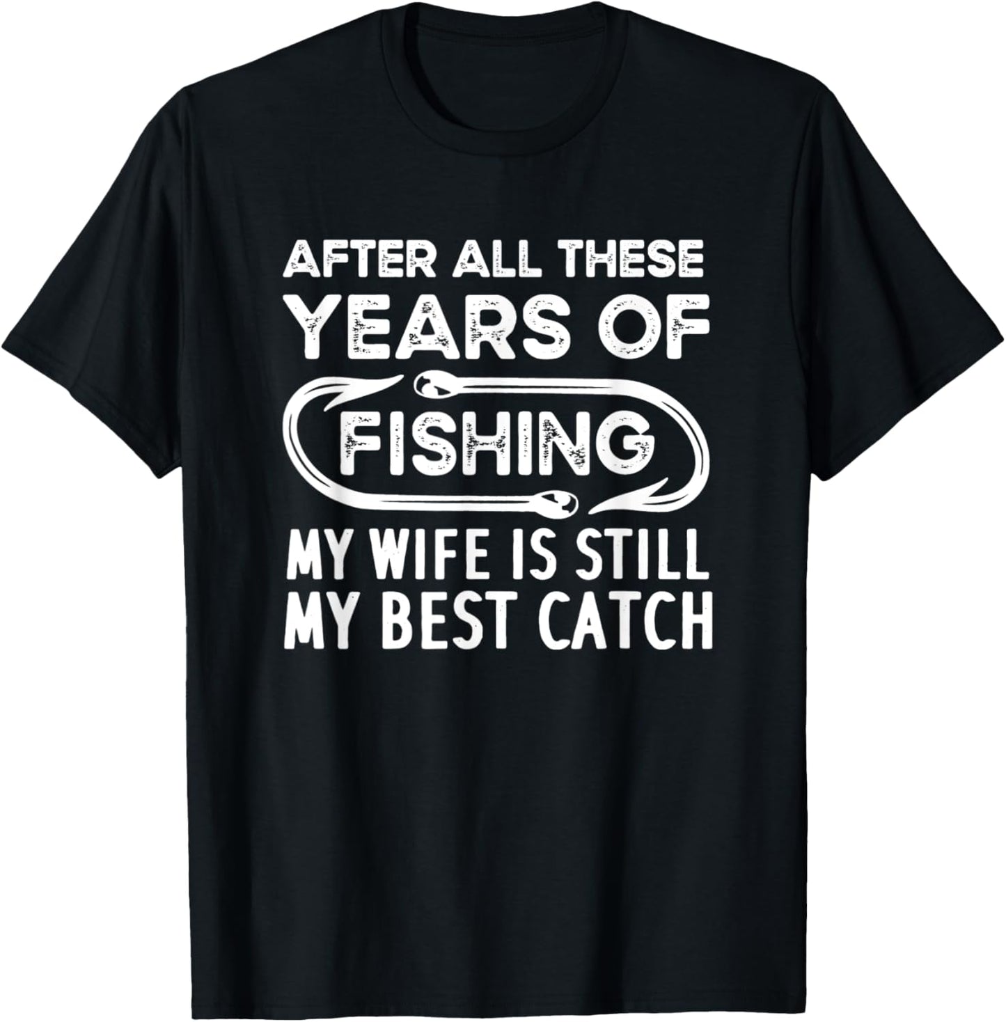 Funny Fishing Husband Wife, Fathers Day Fishing Fisherman T-Shirt - T-Shirt | Black