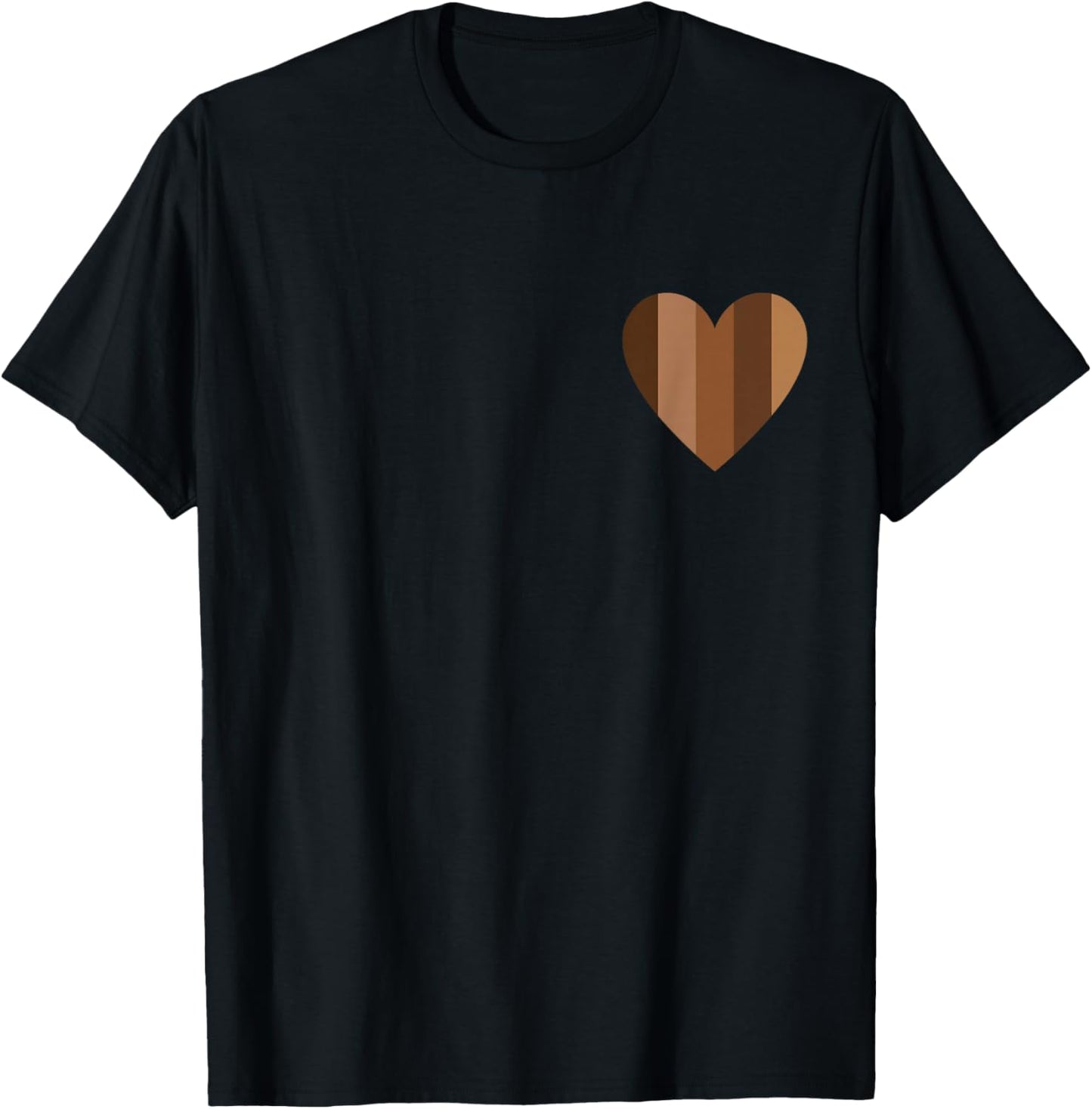 Melanin Heart on the Chest in the Heart T-Shirt - T-Shirt | Black