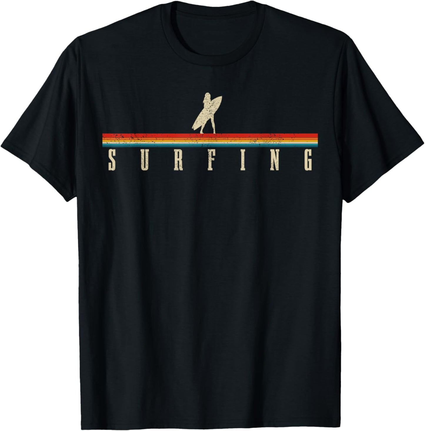Vintage Surfer Retro Surfing Beach Surf T-Shirt - T-Shirt | Black