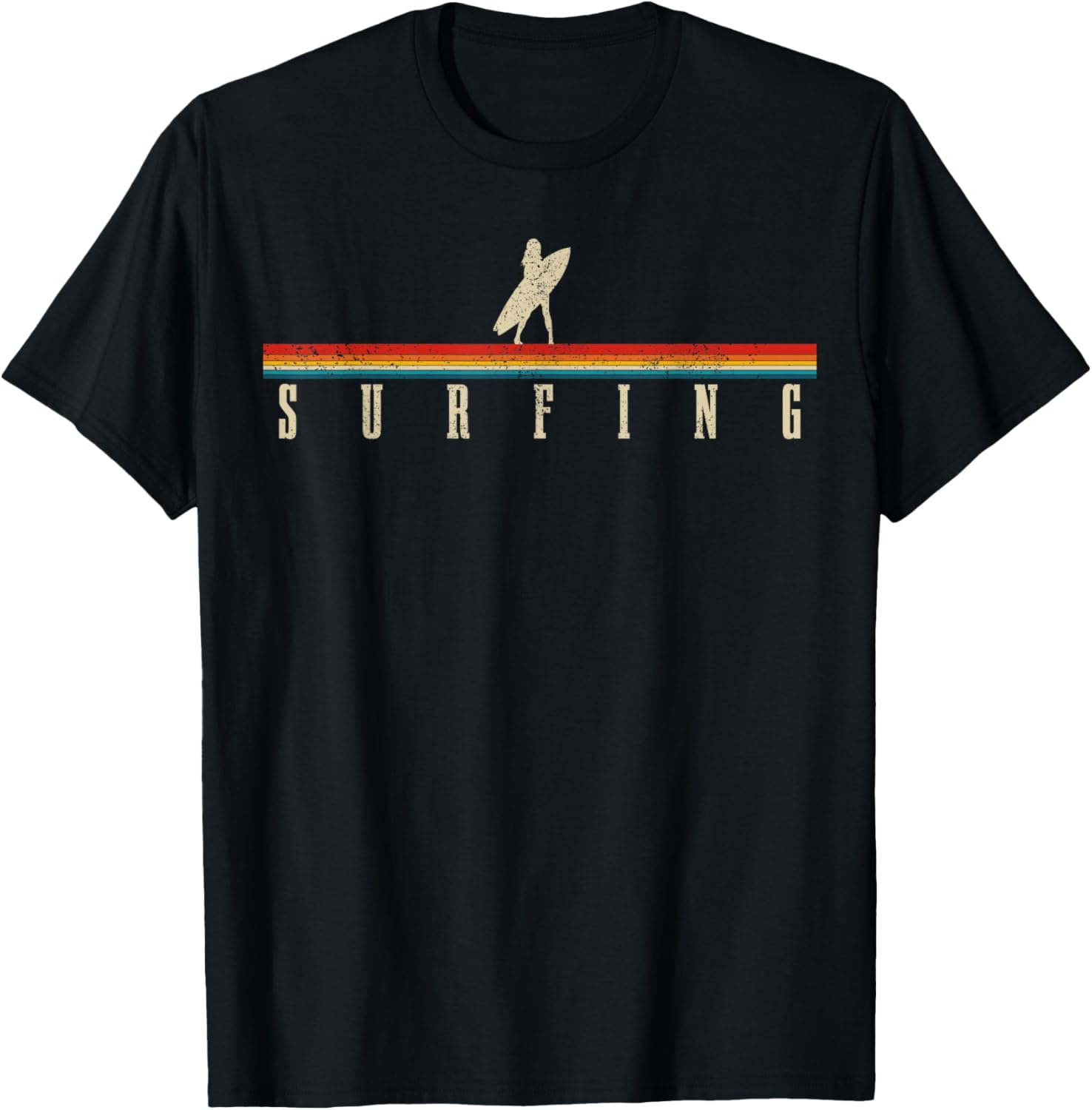 Vintage Surfer Retro Surfing Beach Surf T-Shirt - T-Shirt | Black