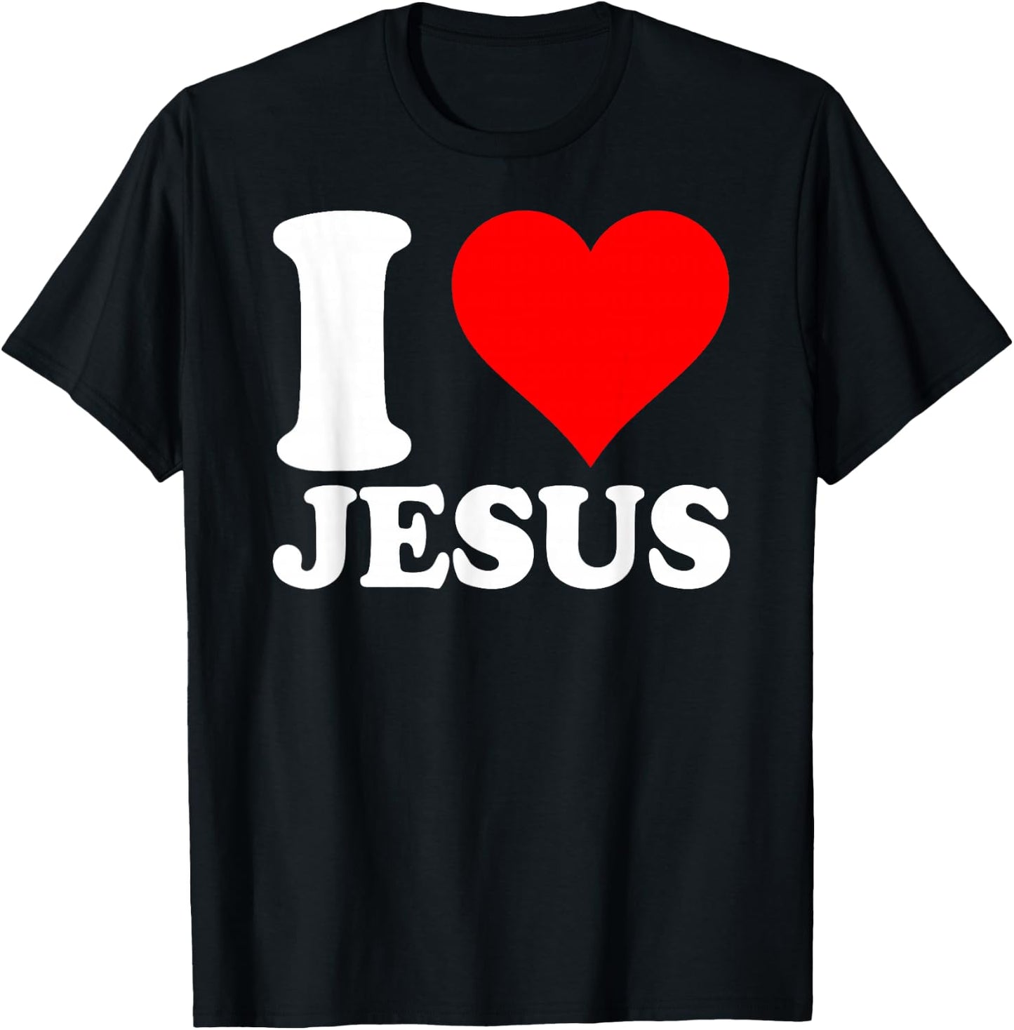 I Love Jesus Shirt I Red Heart Jesus Christian T-Shirt - T-Shirt | Black