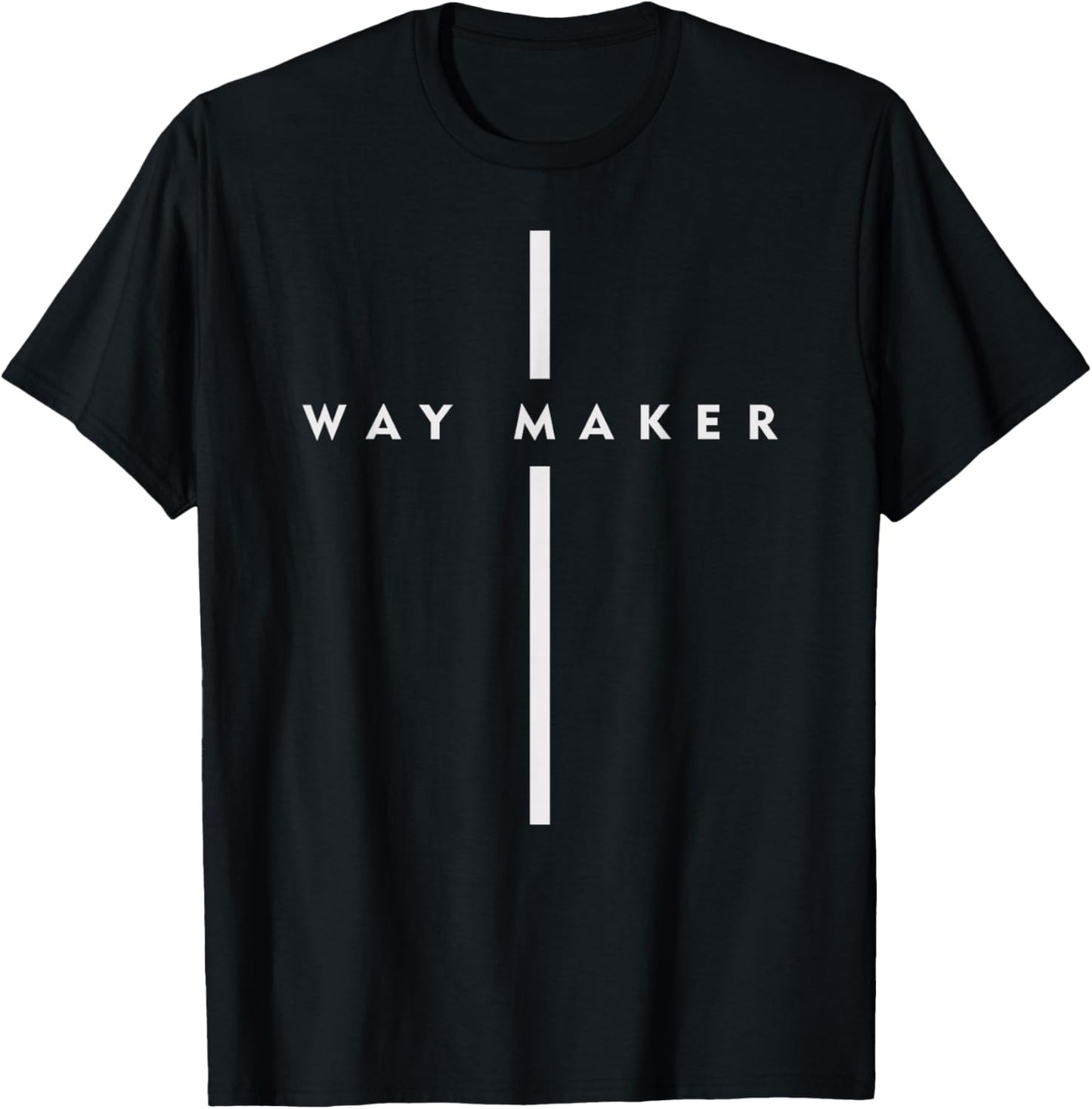 Waymaker Christian Women Cross Shape Faith Gift T-Shirt - T-Shirt | Black