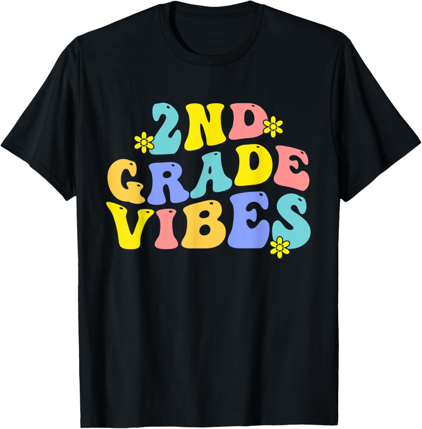 2nd Grade Vibes Back to School Teacher Boys Girls T-Shirt - T-Shirt | Black