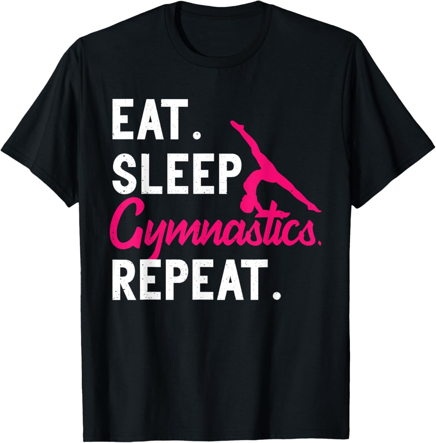 Eat Sleep Gymnastics Repeat Kids Back Flip Acrobat Gymnasts T-Shirt - T-Shirt | Black