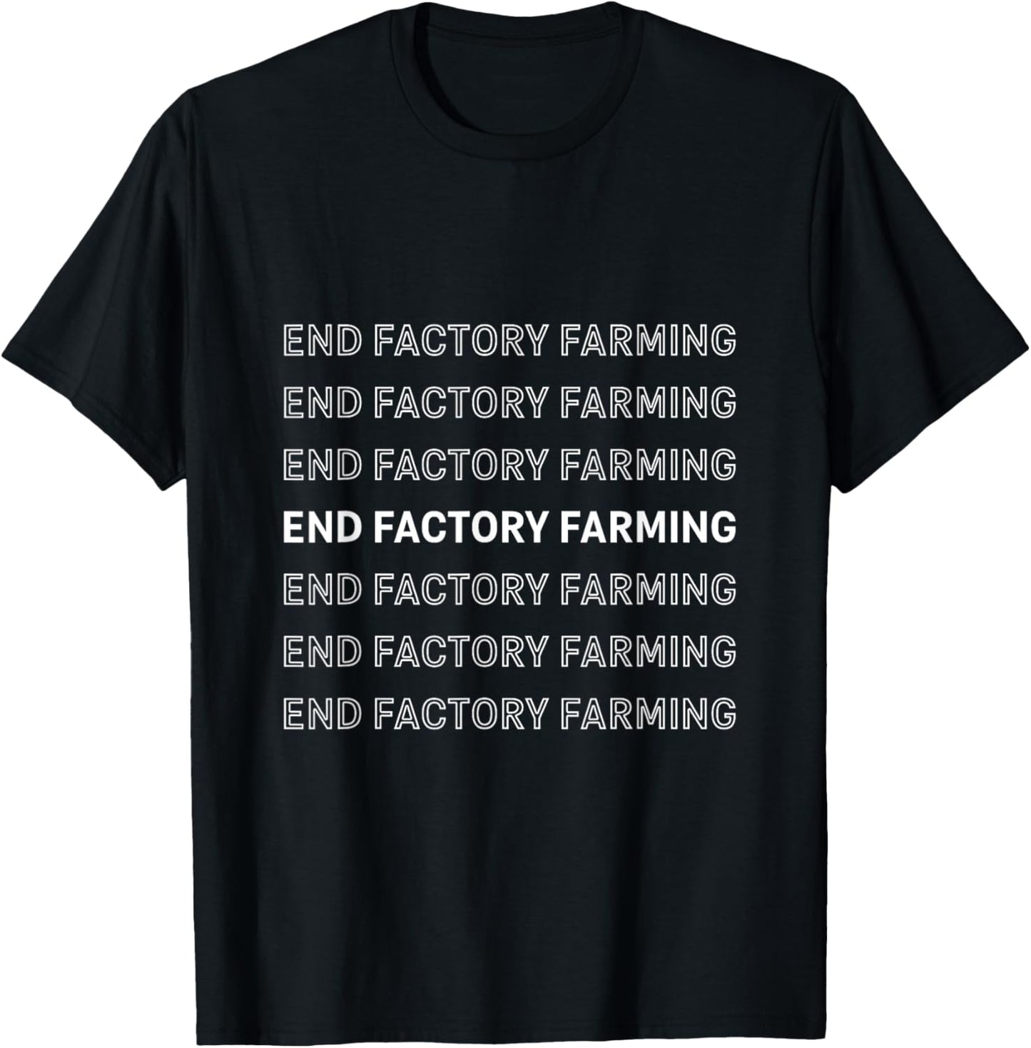 End Factory Farming Vegan Vegetarian Environmental Activist T-Shirt - T-Shirt | Black