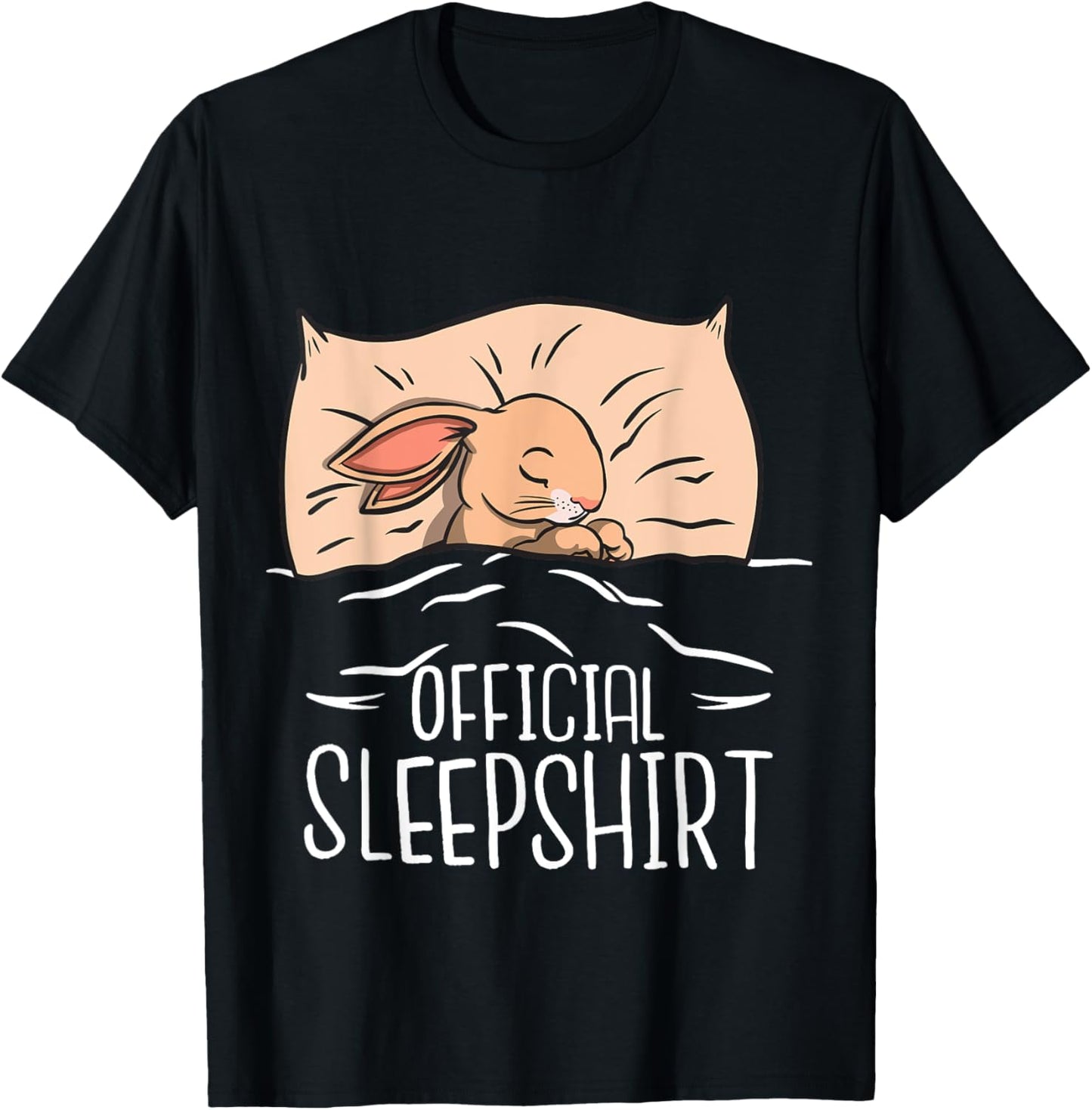 Funny Bunny "Official Sleepshirt" For Bunny Girl & Boy T-Shirt - T-Shirt | Black