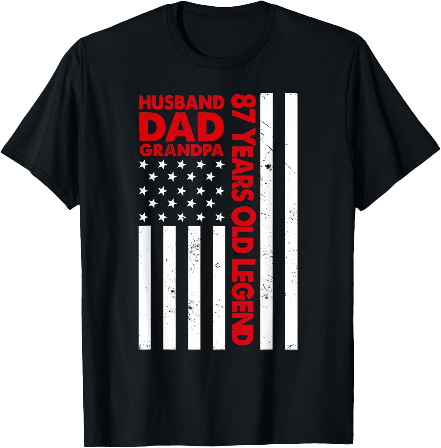 Husband Dad Grandpa 87 Years Old Legend Birthday Fathers Day T-Shirt - T-Shirt | Black